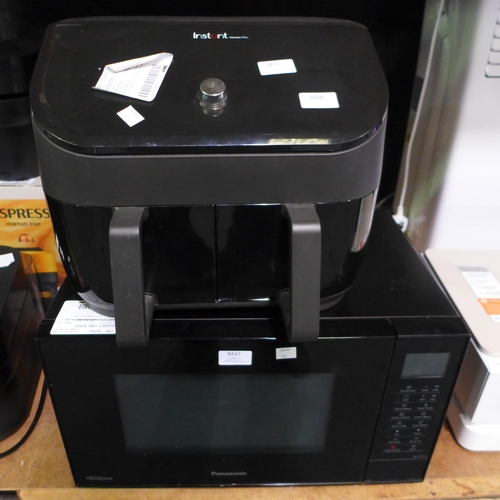 3415 - Instant Pot Double Oven Air Fryer, original RRP £149.99 + VAT, Panasonic Combi Microwave (model:- NN... 