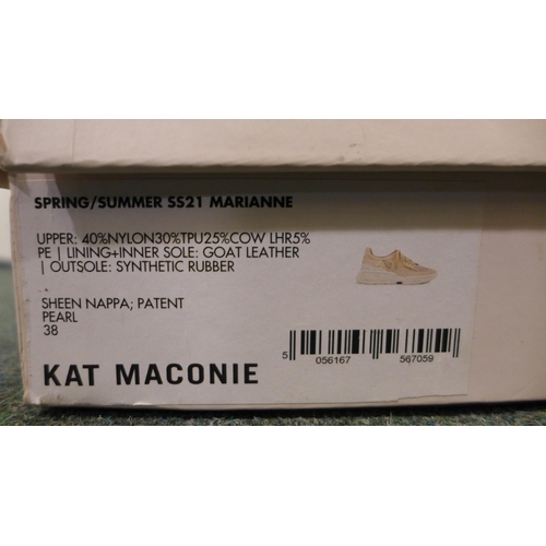 3451 - Kat Maconie, Marianne patent pearl trainers - size 38