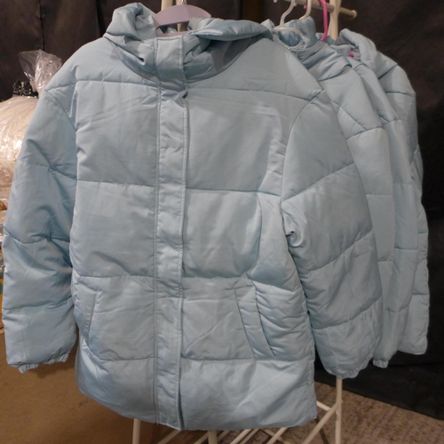 3468 - Four women's 'Very' pale blue hooded jackets - all size 12