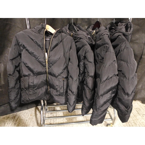 3469 - Four women's black hooded jackets - mixed size