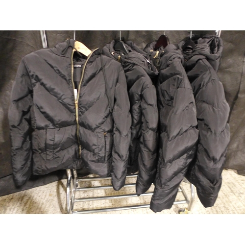 3470 - Four women's black hooded jackets - mixed size