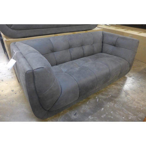 1346 - A Leo limestone leather two seater sofa * This lot is subject to VAT, RRP £2719
