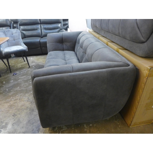 1346 - A Leo limestone leather two seater sofa * This lot is subject to VAT, RRP £2719