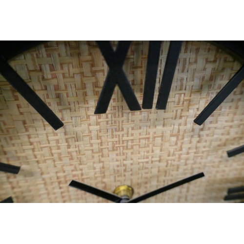 1364 - A rustic metal and cane mantel clock (70429814)   #