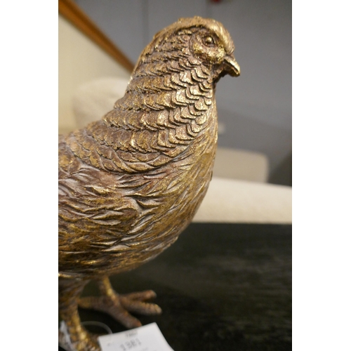 1395 - A bronze coloured pheasant, H 19cm (786212)   #