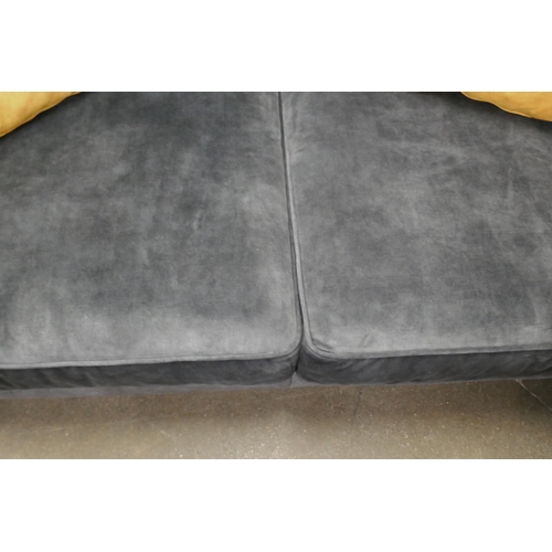 1410 - A Barker & Stonehouse charcoal velvet two seater sofa RRP £1035