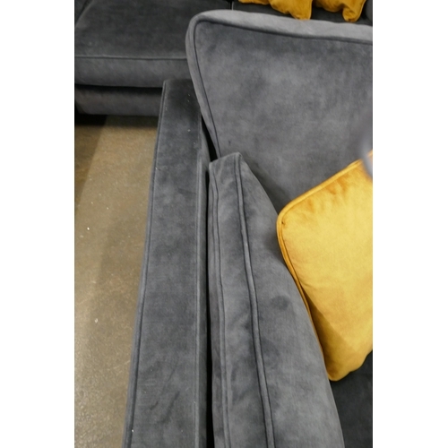 1410 - A Barker & Stonehouse charcoal velvet two seater sofa RRP £1035