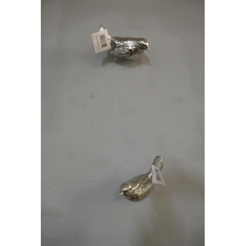 1418 - A pair of Bird wall decorative hooks in silver (369846019)