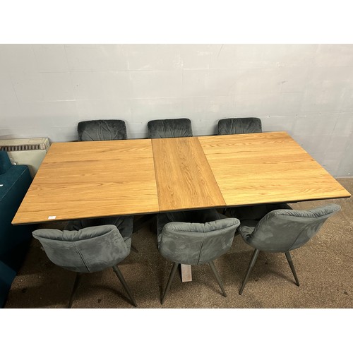 1467 - A Fusion dining table with six Arana grey velvet dining chairs