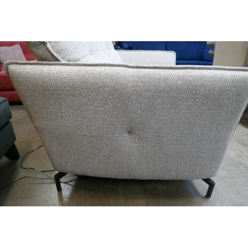 1490 - An oatmeal upholstered electric reclining two seater sofa