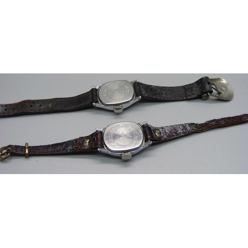 1028 - Two vintage Timex wristwatches, Hopalong Cassidy with original belt buckle strap and Cinderella,