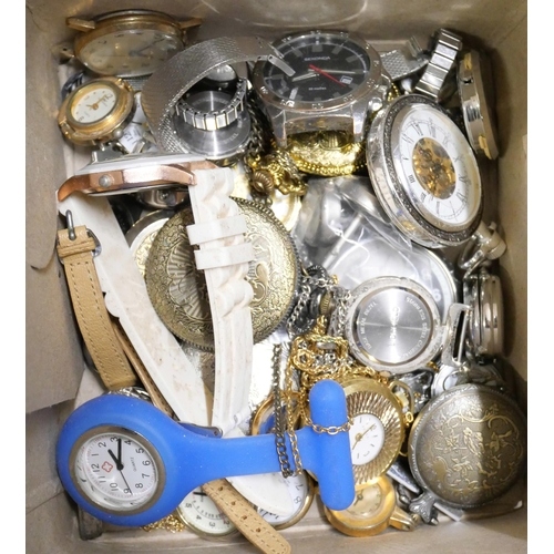 1055 - Digital watches, an Ingersoll pocket watch and a tub of lady's and gentleman's wristwatches **PLEASE... 