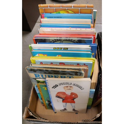 1063 - Three boxes of children's annuals and publications including The Broons and Oor Wullie, Twinkle, The... 