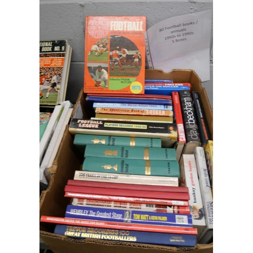 1072 - 80 Football books and annuals, 1950s to 1990s (3 boxes) **PLEASE NOTE THIS LOT IS NOT ELIGIBLE FOR P... 