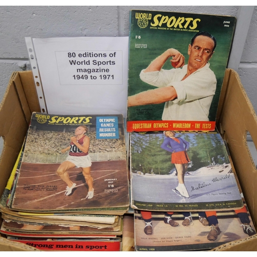 1074 - Eighty editions of World Sports magazine, 1949 to 1971 **PLEASE NOTE THIS LOT IS NOT ELIGIBLE FOR PO... 