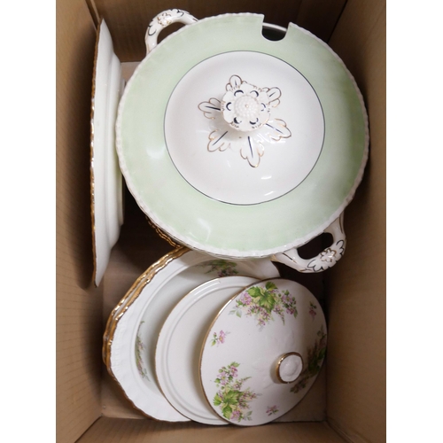 1091 - Five boxes of mixed teawares, dinner wares, collectors plates, cabinet plates, etc. **PLEASE NOTE TH... 