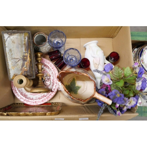 1095 - A terrestrial globe and five boxes of assorted china **PLEASE NOTE THIS LOT IS NOT ELIGIBLE FOR POST... 