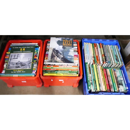 1104 - A collection of railway books, (100 in 3 boxes) **PLEASE NOTE THIS LOT IS NOT ELIGIBLE FOR POSTING A... 