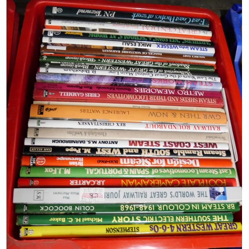 1104 - A collection of railway books, (100 in 3 boxes) **PLEASE NOTE THIS LOT IS NOT ELIGIBLE FOR POSTING A... 