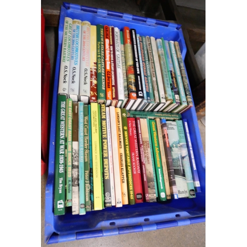 1104 - A collection of railway books, (100 in 3 boxes) **PLEASE NOTE THIS LOT IS NOT ELIGIBLE FOR POSTING A... 