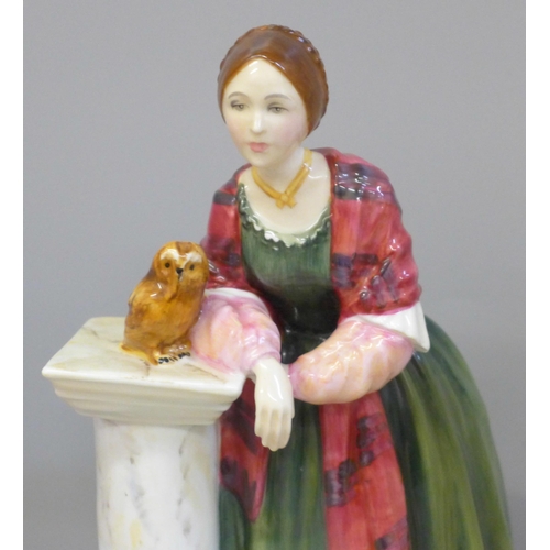 606 - Three Royal Doulton figures, Florence Nightingale, limited edition and two others; Faith and Charity