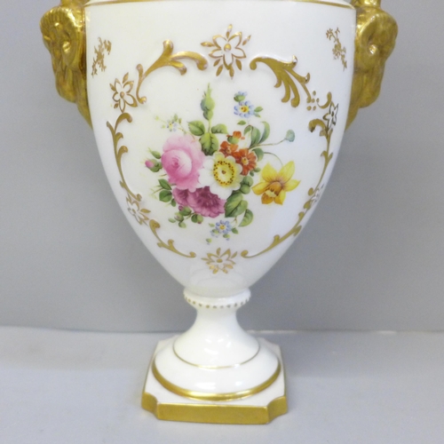 635 - A Coalport lidded vase, finial restored, 24.5cm