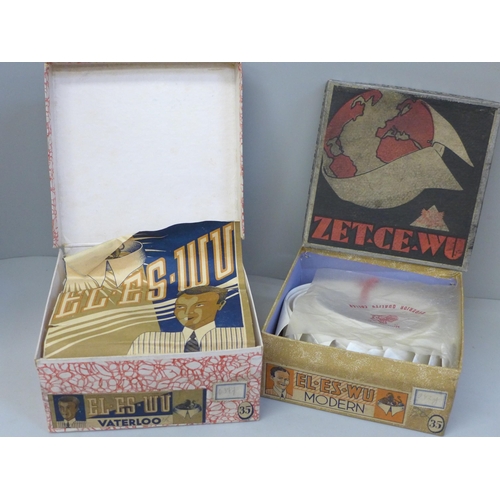 649 - Two El. Es. Wu. ex shop display collar boxes containing 16 collars