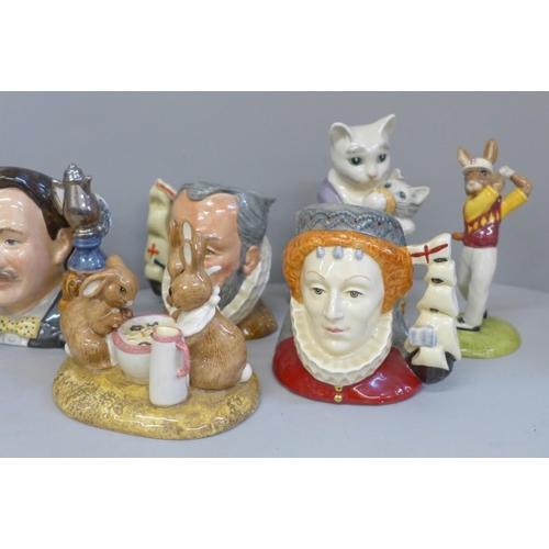 659 - Two Beswick Beatrix Potter figures, limited edition of 2000 and 2500, one other Beswick figure group... 