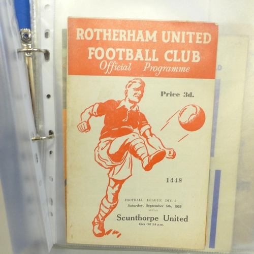 674 - Football memorabilia; football programmes from the 1950s, including England v Wales at Villa Park (2... 