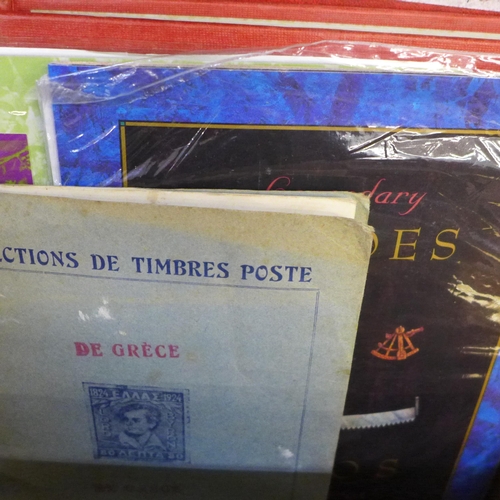 676 - Stamps; a box of stamp and cover albums, etc.