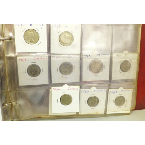 689 - A folder of British coins and a tray of US and other foreign coins