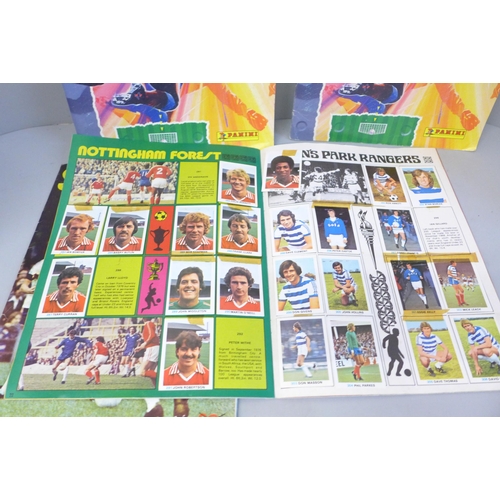 690 - Two 1977-78 Soccer Star sticker albums and two Panini 89 albums