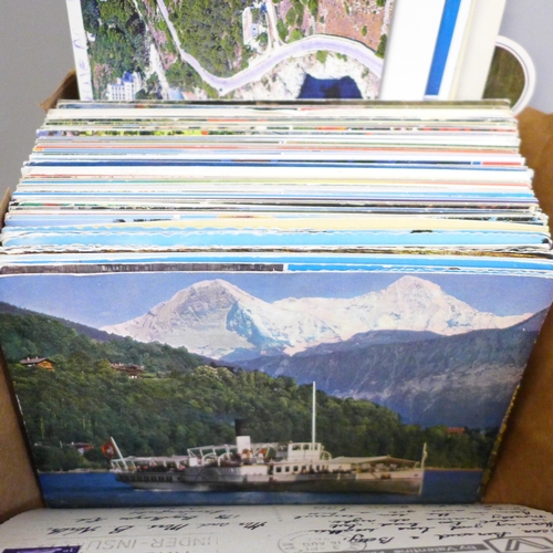 691 - Postcards; a box of postcards, vintage to modern