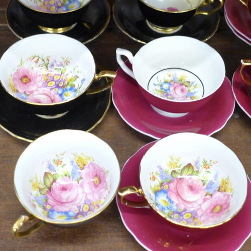 693 - Windsor and Clarence bone china cups and saucers