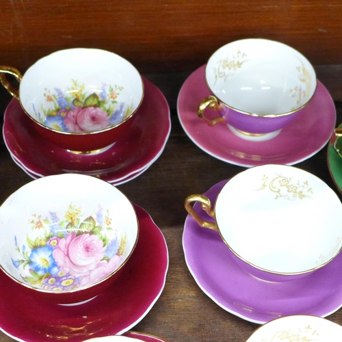 693 - Windsor and Clarence bone china cups and saucers