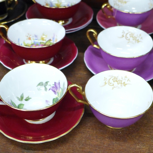 693 - Windsor and Clarence bone china cups and saucers