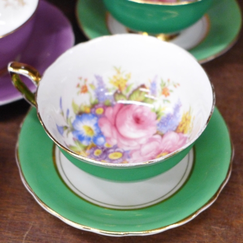 693 - Windsor and Clarence bone china cups and saucers