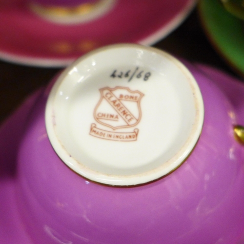 693 - Windsor and Clarence bone china cups and saucers