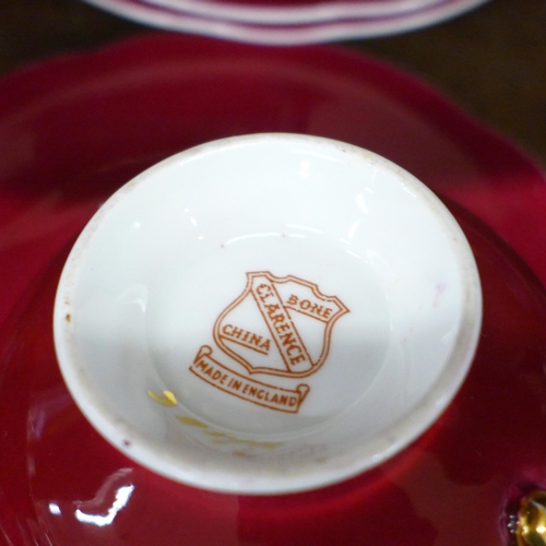 693 - Windsor and Clarence bone china cups and saucers