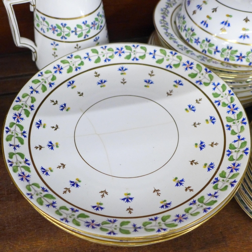 698 - An Edwardian part tea set, with muffin dish, retailed by Mortlocks, Oxford Street, 43 pieces, some p... 