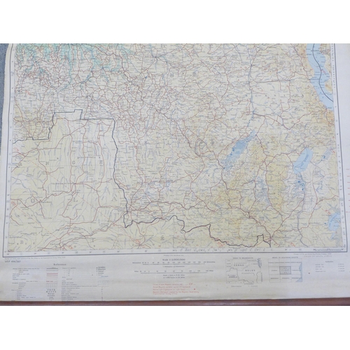 701 - A 1940s cloth map of the Congo Forest