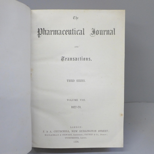 704 - Two books; Dictionary of General Biography by Cates and Pharmaceutical Journal volume VIII 1877-8, t... 