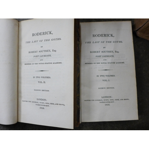 707 - A set of Keats Letters and Poems, five volumes, two volumes of Southey's Roderick, and other vintage... 