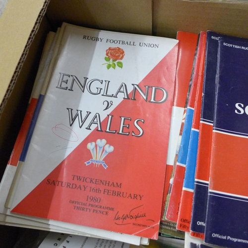 709 - 192 Rugby Union mainly international programmes involving England, Wales, Scotland and Ireland, incl... 