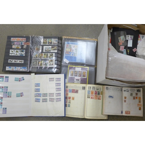 710 - Stamps; a box of stamps, covers, etc., loose and in albums