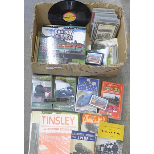 717 - Assorted railway items; books, photographs, records, DVDs, VHS cassettes, etc.