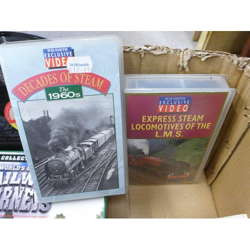 717 - Assorted railway items; books, photographs, records, DVDs, VHS cassettes, etc.