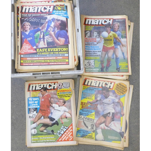 722 - 115 Copies of Match and Shoot football magazines, early 1980s