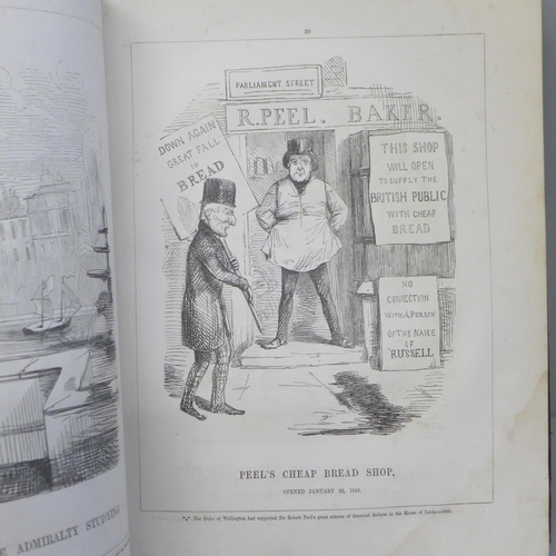 737 - A leather bound volume, Early Pencilllings from Punch, by John Leech, 1864