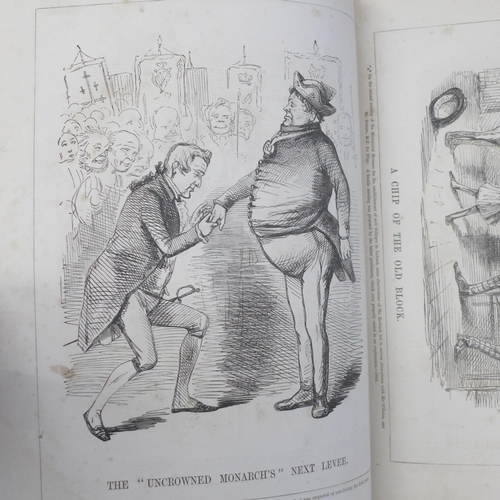 737 - A leather bound volume, Early Pencilllings from Punch, by John Leech, 1864